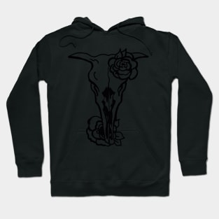 Cow Skull Flowers Hoodie